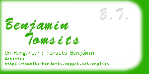 benjamin tomsits business card